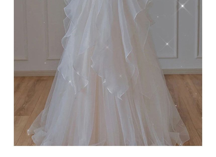 Ruffle Wedding Gown Bow A-Line