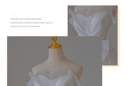 Ruffle Wedding Gown Bow A-Line