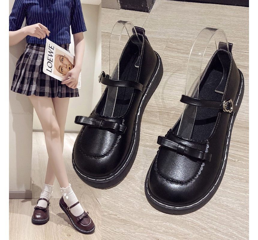 Bow Accent Mary Jane Shoes