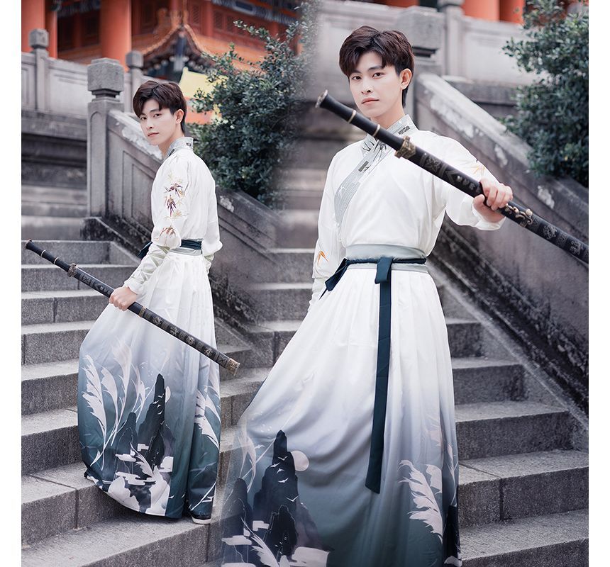 Print Gradient Hanfu Costume Set