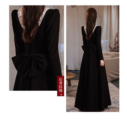 Long-Sleeve Faux Pearl Trim Cocktail Dress (Various Designs)