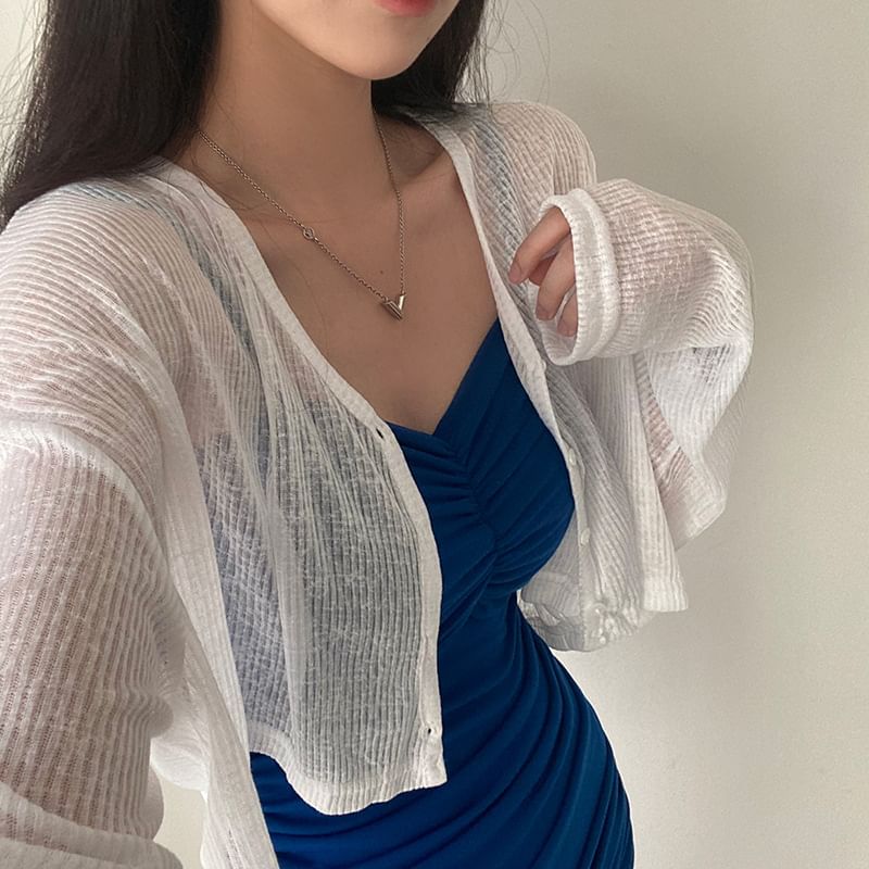 Ribbed-Knit Crop Cardigan and Mini Bodycon Dress Set