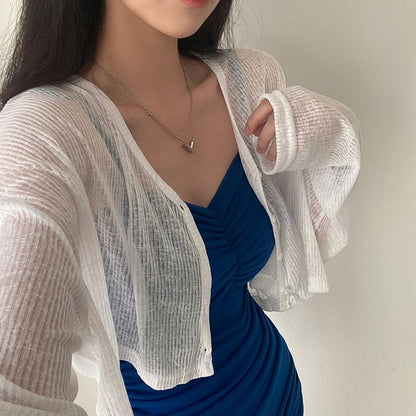 Ribbed-Knit Crop Cardigan and Mini Bodycon Dress Set