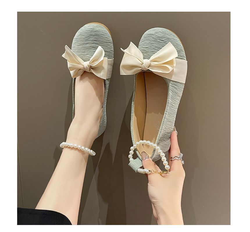 Faux Pearl Bow Flats