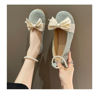 Faux Pearl Bow Flats