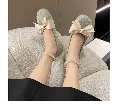 Faux Pearl Bow Flats