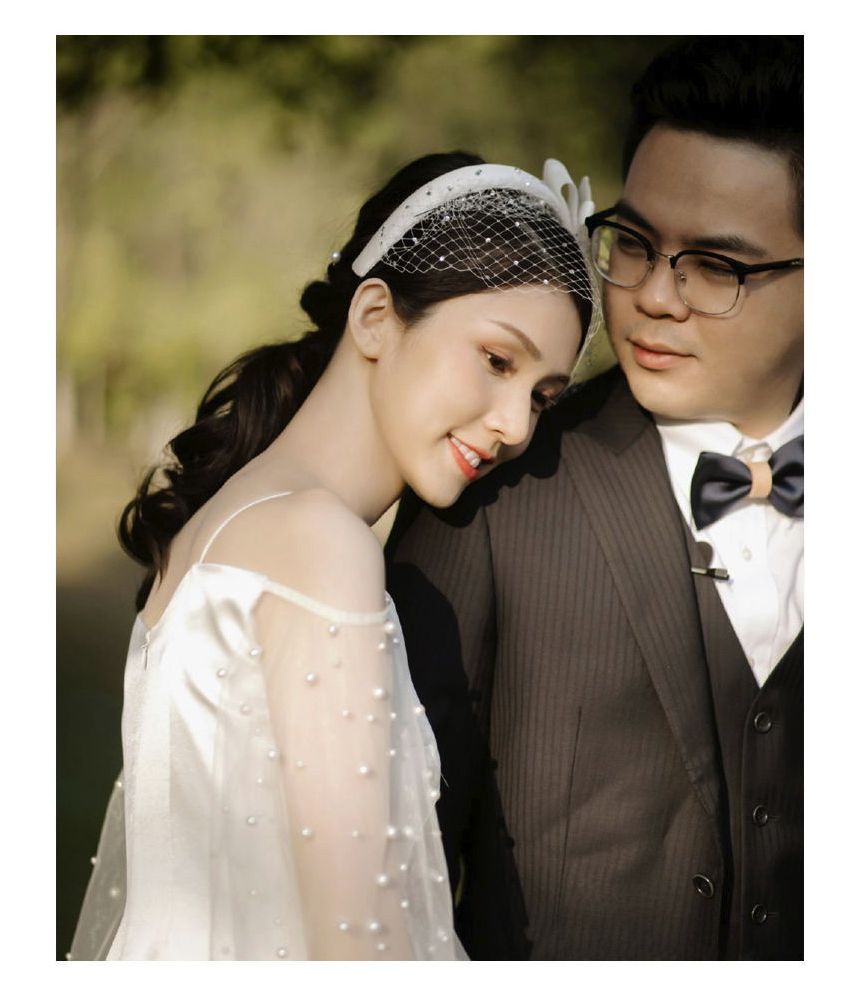 Long-Sleeve Gown Cold-Shoulder A-Line Wedding