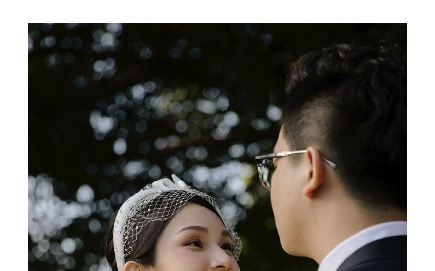 Long-Sleeve Cold-Shoulder A-Line Wedding Gown