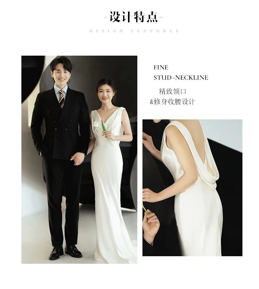 Sleeveless Mermaid Wedding Gown