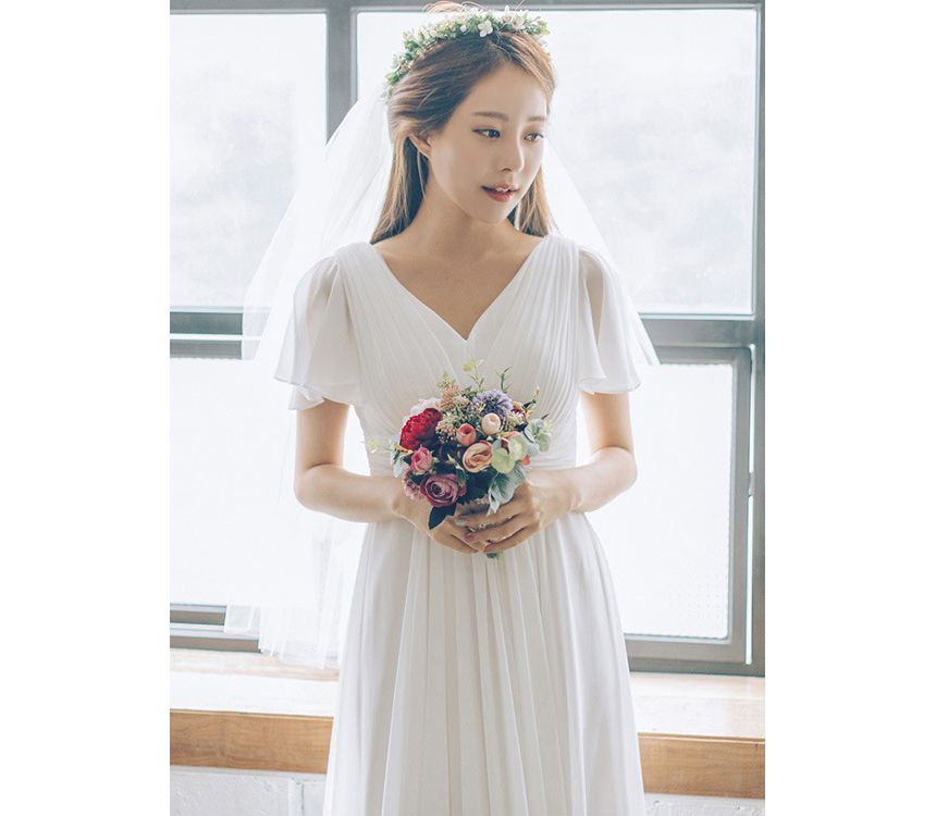 Wedding Gown A-Line Short-Sleeve