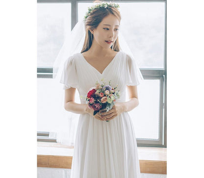 Wedding Gown A-Line Short-Sleeve