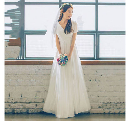 Wedding Gown A-Line Short-Sleeve