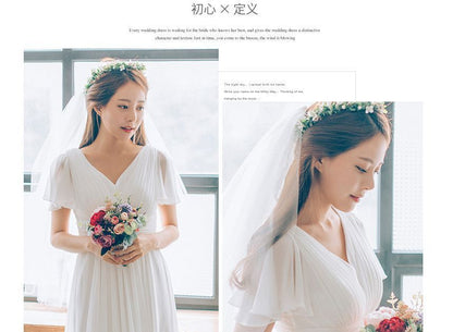 Wedding Gown A-Line Short-Sleeve
