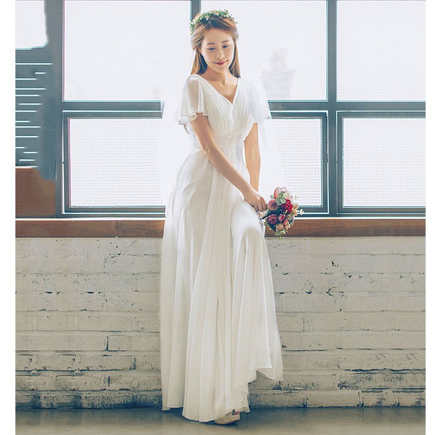 Wedding Gown A-Line Short-Sleeve