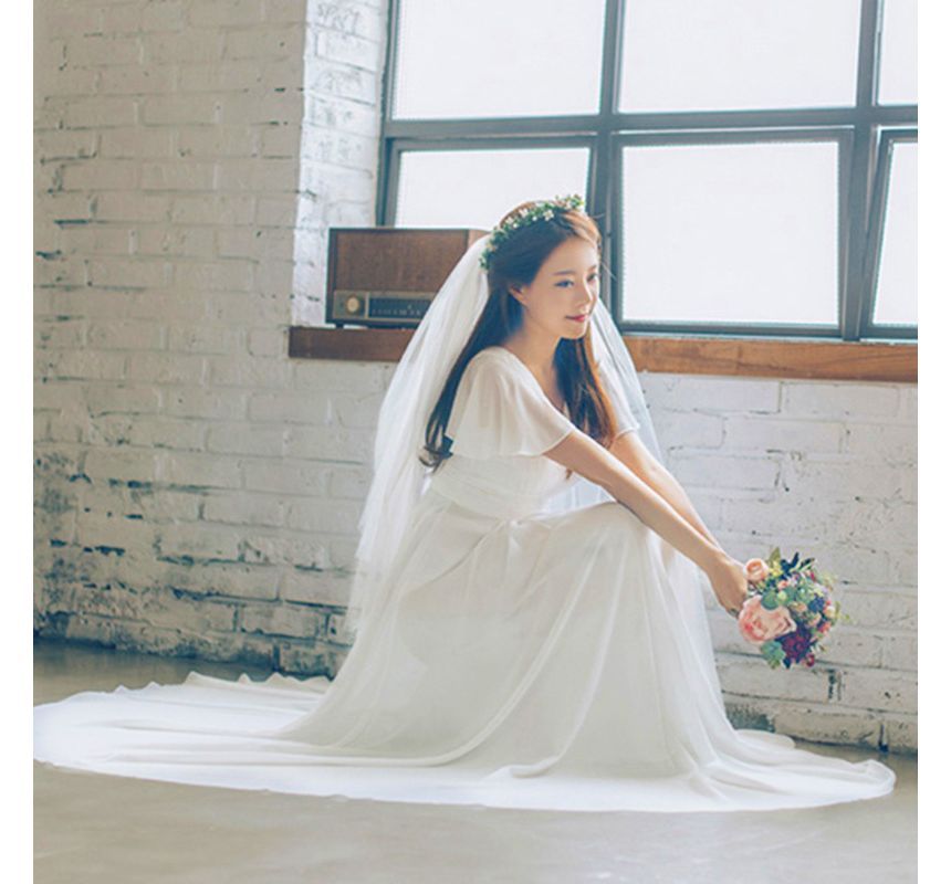 Wedding Gown A-Line Short-Sleeve