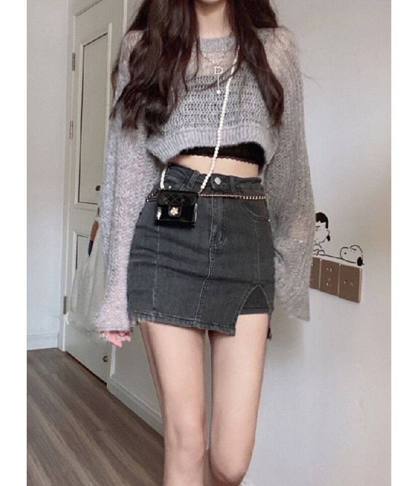 Denim Mini Skort