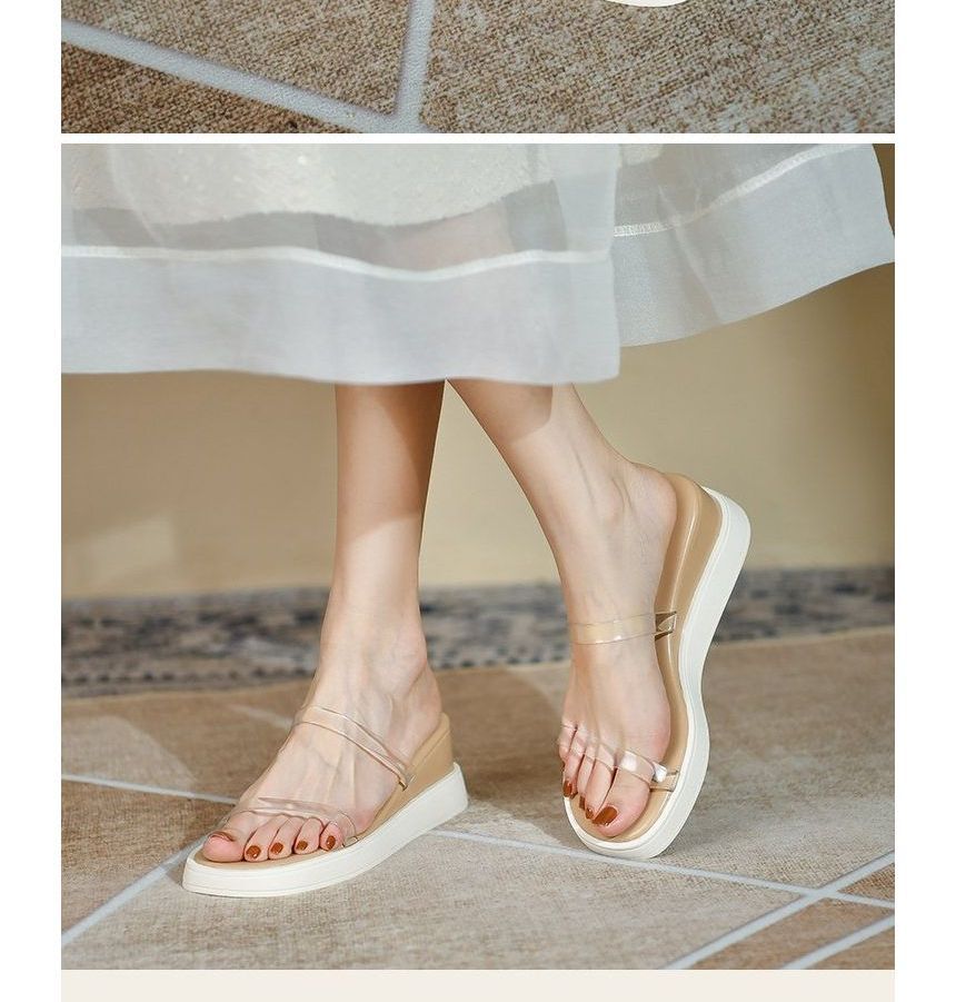 Platform Wedge Heel Slide Sandals