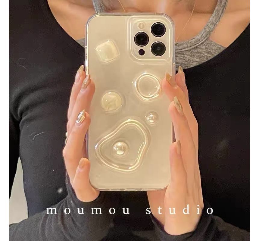 Faux Pearl Transparent Phone Case