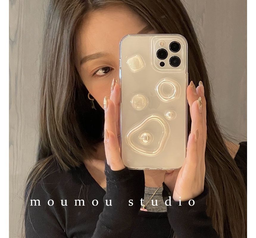 Faux Pearl Transparent Phone Case