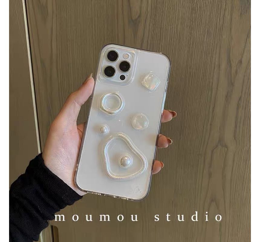 Faux Pearl Transparent Phone Case