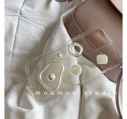 Faux Pearl Transparent Phone Case