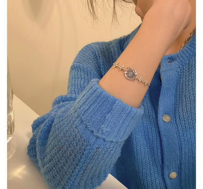 Armband aus Sterlingsilber mit Stern-Strass