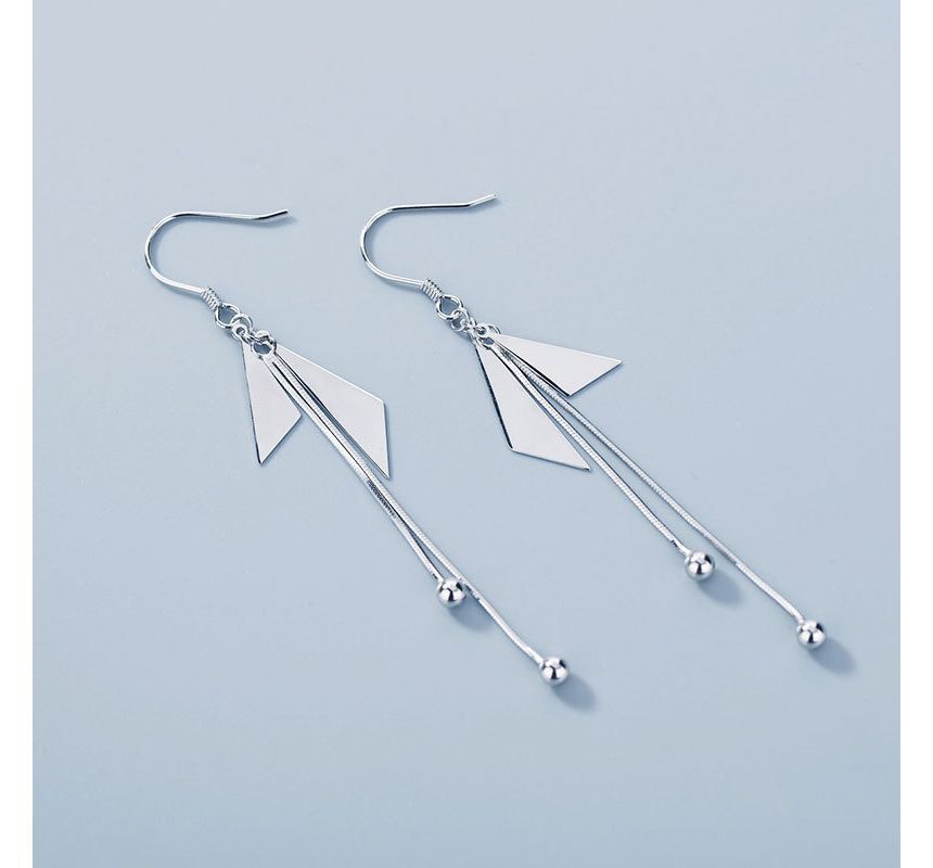 Geometric Sterling Silver Drop Earring