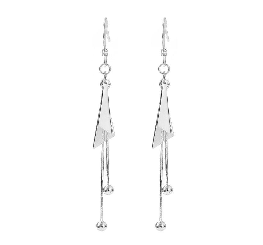 Geometric Sterling Silver Drop Earring