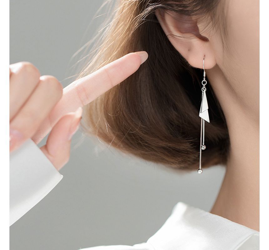 Geometric Sterling Silver Drop Earring