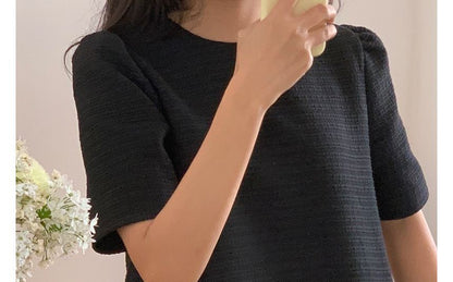 Haut uni à manches courtes