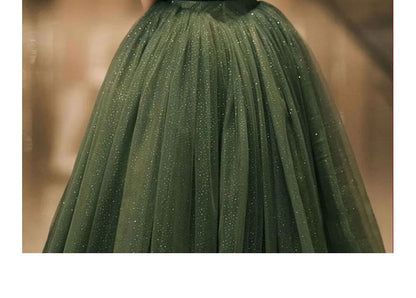 Off-Shoulder Glitter A-Line Evening Gown