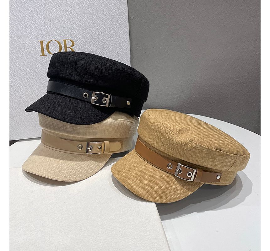 Belt Linen Cotton Military Cap