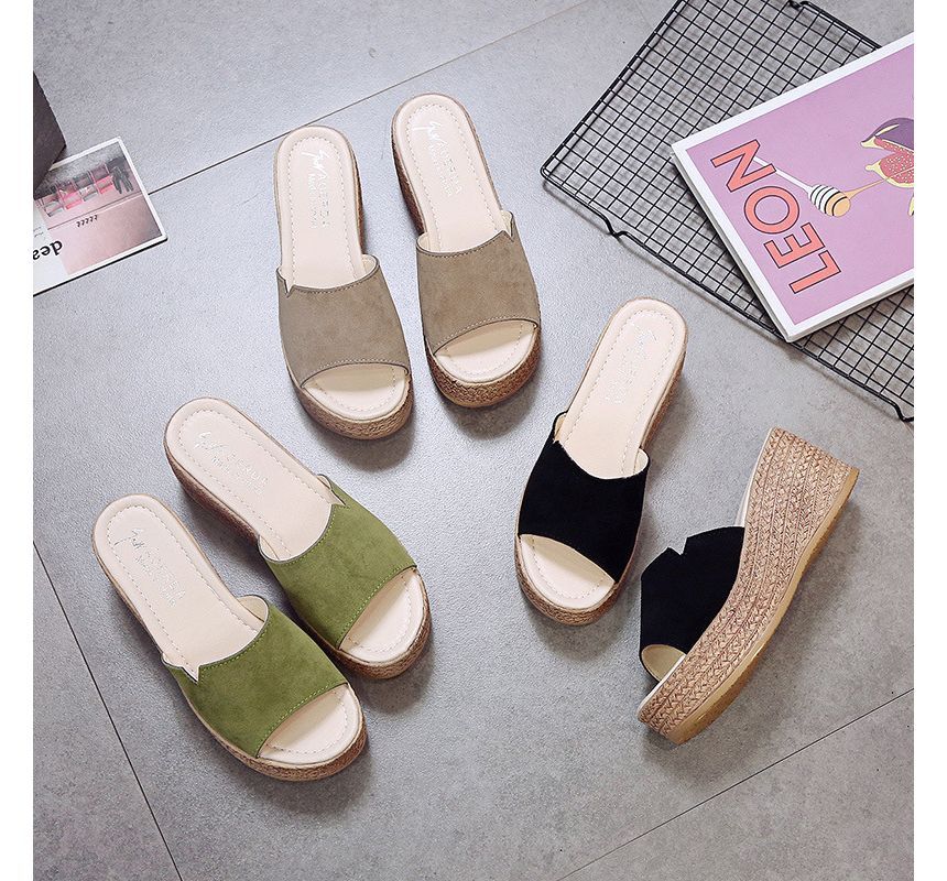 Platform Wedge-Heel Sandals Slide