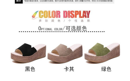 Platform Wedge-Heel Sandals Slide