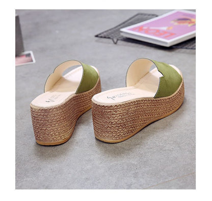Platform Wedge-Heel Sandals Slide