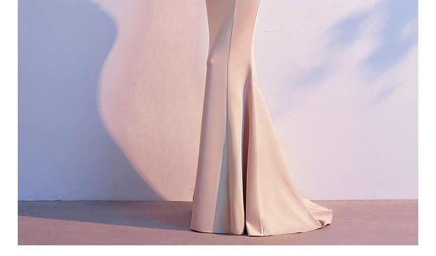 Mermaid Lace Gown V-Neck Long-Sleeve Evening