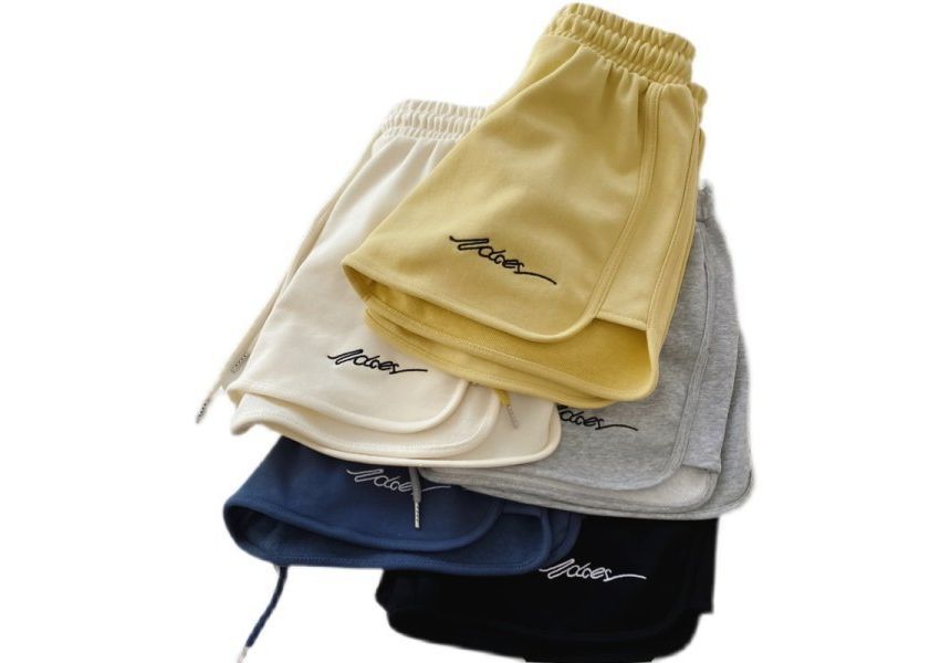 Elastic Waist Lettering Sweatshorts
