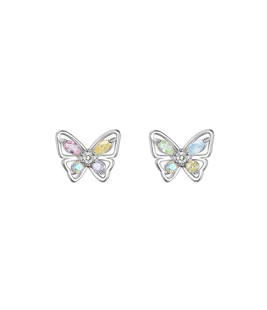 Butterfly Rhinestone Sterling Silver Earring