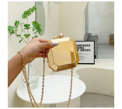 Chain Strap Geometric Crossbody Bag
