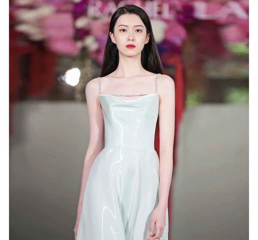 Plain Wedding Gown Spaghetti A-Line Strap