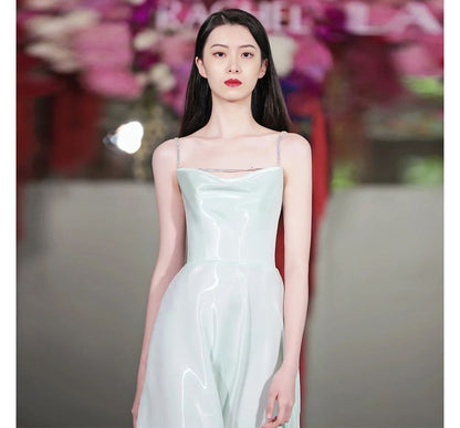 Plain Wedding Gown Spaghetti A-Line Strap