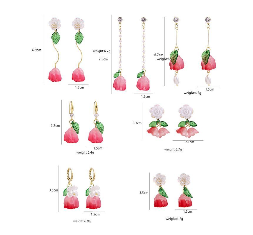 Flower Alloy Dangle Earring