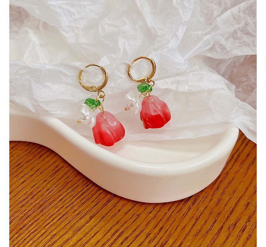 Flower Alloy Dangle Earring