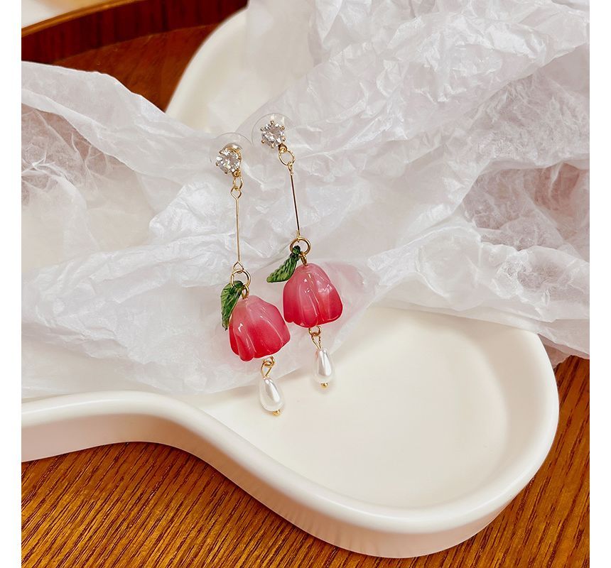 Flower Alloy Dangle Earring