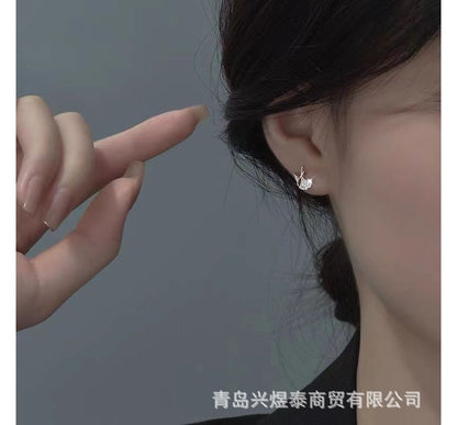 Leaf Rhinestone Alloy Earring