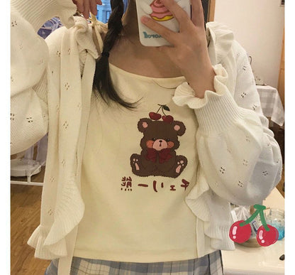 Camisole-Top mit Cartoon-Print