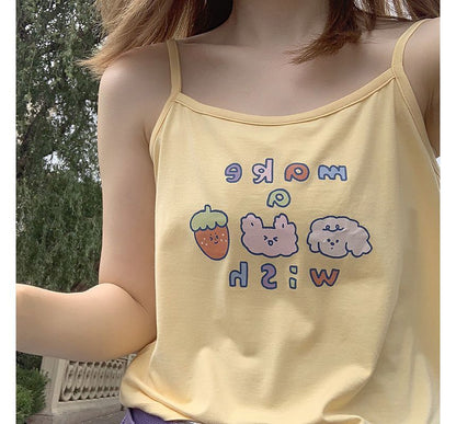 Camisole-Top mit Cartoon-Print