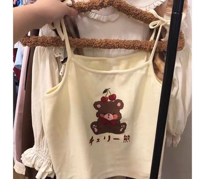 Camisole-Top mit Cartoon-Print