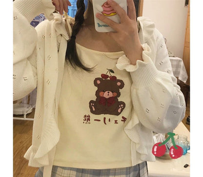 Camisole-Top mit Cartoon-Print