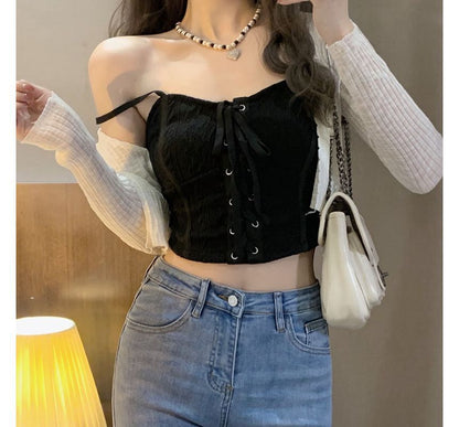 Lace Up Camisole Top